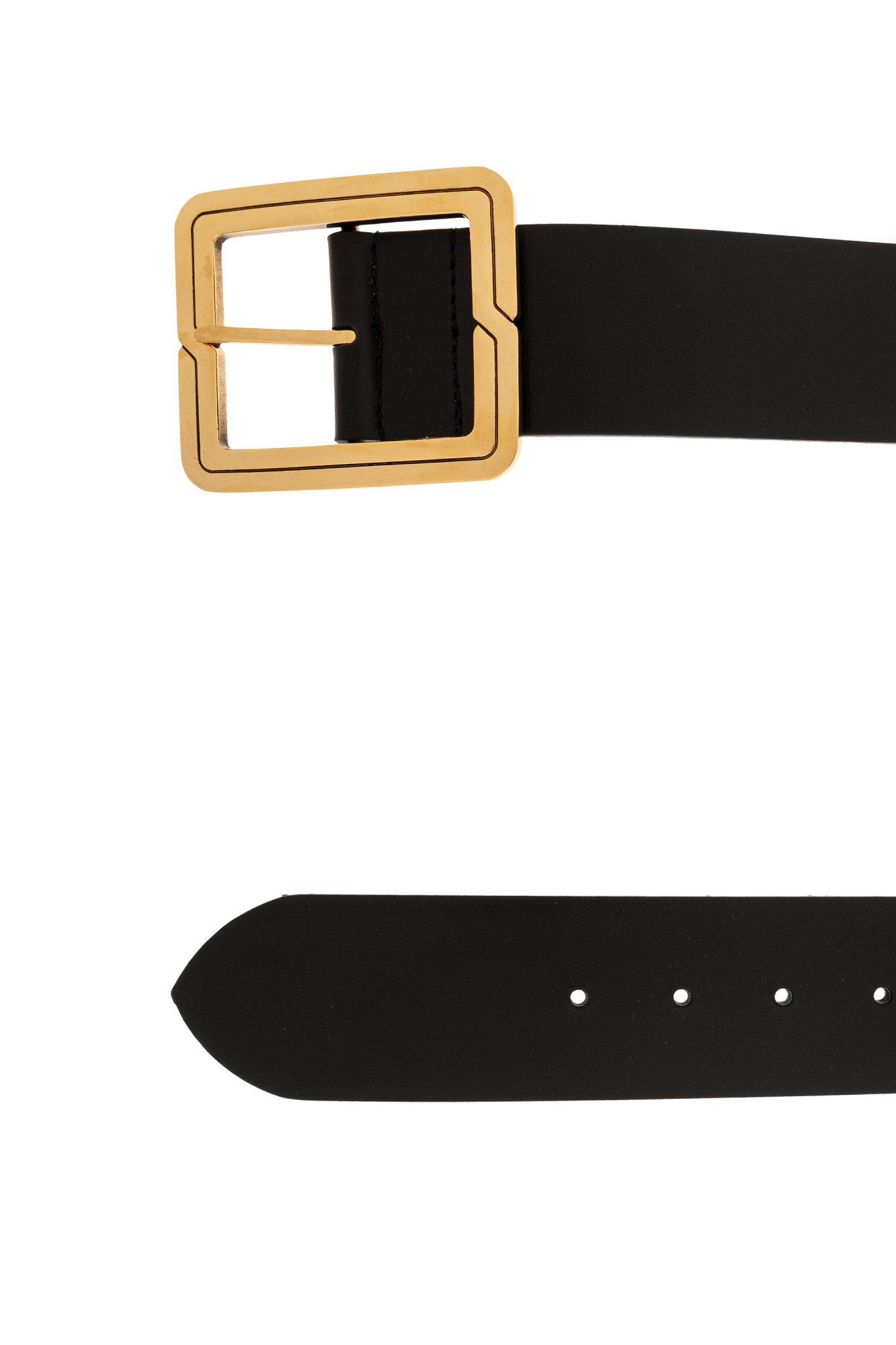 ベルト Etro Elegant Black Leather Belt With Gold-Tone Buckle Etro - Leather belt Etro